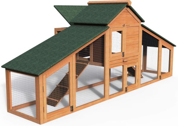 VOUNOT Pollaio in Legno, Pollaio per Galline ovaiole da Esterno, Gabbia di Pollo Grande