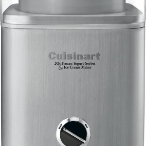 CUISINART Ice Cream Maker, Ice Cream and Frozen Yogurt Machine, 2-Qt. Double-Insulated Freezer Bowl, Silver, ICE-30BCP1
