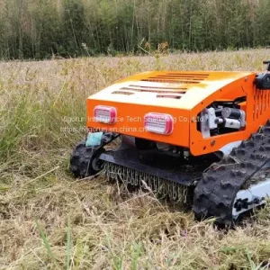 petrol 360 degree rotation travel speed 0~6Km/h commercial one-button start RC tracked slope mower
