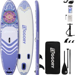 Inflatable Paddle Board,Stand Up Paddle Board Set, Extra Wide SUP Board with Removable Fin, Floating Paddle, Hand Pump, Waterproof Phone Pouch,Traveling Board