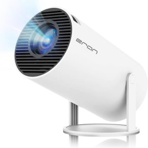 Mini Projector, HY300 PRO Portable Projector, Support 4K 1080P with Dual-Band WIFI6 5G Wireless 5.2 Bluetooth Android 11, 180° Rotatable, Auto Keystone Correction, 35"-130" Screen Video Projector