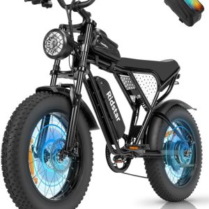 Electric Bike for Adults Q20, 2000/1500W, 37/30MPH,52V 40AH,48V/20AH E-Bike,30-180 Miles Electric Motorcycle, 20" Fat Tire Dirt Bike, UL2849 All Terrain for Mountains, Snow, Sand, Road