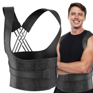 Adjustable Back Brace Posture Corrector for Men & Women – Full Back Support for Upper & Lower Pain Relief – Spine Alignment & Muscle Memory Trainer