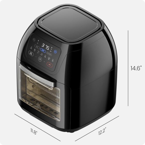 CHEFMAN Multifunctional Digital Air Fryer+ Rotisserie, Dehydrator, Convection Oven, 17 Touch Screen Presets Fry, Roast, Dehydrate, Bake, XL 10L Family Size, Auto Shutoff, Large Easy-View Window, Black - Image 2