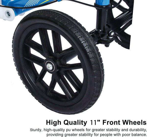 All Terrain Steerable Knee Scooter Crutch Alternative，Deluxe Medical Scooter Double Handbrake,for Adults Injured Ankle & Foot Recovery Scooter in Black - Image 11