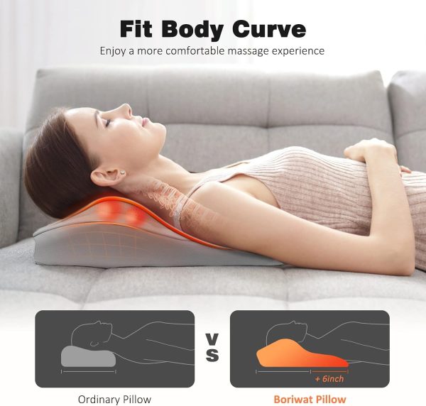 Boriwat Back Massager with Heat, 3D Kneading Massage Pillow for Back, Neck, Shoulder, Leg Pain Relief Deep Tissue, Gifts for Women Men Mom Dad, FSA HSA Eligible - Image 2