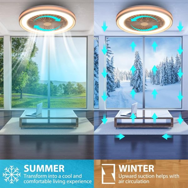 activeallbrite Ceiling Fan with Light, 20W DC Motor, 40W LED, RGB 3000K-6500K, Adjustable Wind Speed ​​with Remote Control, Suitable for 10㎡-13㎡ Kitchen, Living Room, Bedroom, Ø47CM [Energy Efficiency Class F] - Image 2