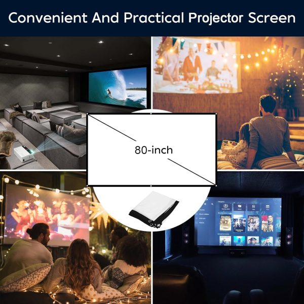 TMY Mini Projector, Upgraded Bluetooth Projector with Screen, 1080P Full HD Portable Projector, Movie Projector Compatible with TV Stick Smartphone/HDMI/USB, indoor & outdoor use - Image 2