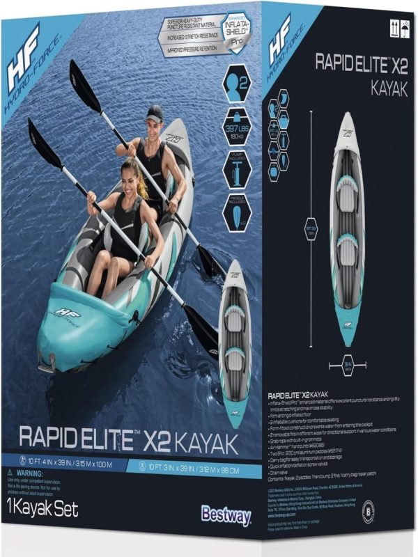 Bestway Hydro Force Inflatable Kayak Set | Includes Seat, Paddle, Hand Pump, Storage Carry Bag | Great for Adults, Kids and Families - Image 2