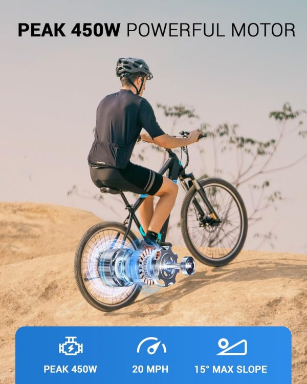 Electric Bike for Adults,36V Built-in Invisible Removable Battery,350W Brushless Motor(Peak 450W) Electric Mountain Bike,26" Tires&Front Fork Suspension,UL Certified 7-Speed - Image 2
