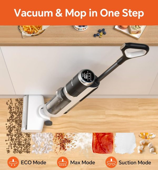 IMAGIC M3 Wet Dry Vacuum Cleaner, Cordless Vacuum Mop All in One for Hard Floors, Lightweight Floor Cleaner for Sticky Messes with Edge Cleaning, Self-Cleaning and Hot Air Drying, White - Image 2