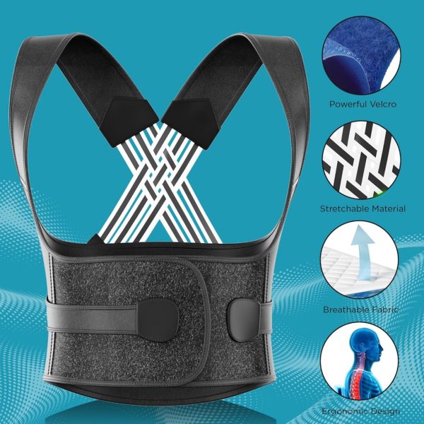 Adjustable Back Brace Posture Corrector for Men & Women – Full Back Support for Upper & Lower Pain Relief – Spine Alignment & Muscle Memory Trainer - Image 2