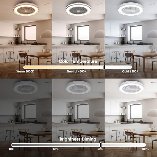 activeallbrite Ceiling Fan with Light, 20W DC Motor, 40W LED, RGB 3000K-6500K, Adjustable Wind Speed ​​with Remote Control, Suitable for 10㎡-13㎡ Kitchen, Living Room, Bedroom, Ø47CM [Energy Efficiency Class F] - Image 3