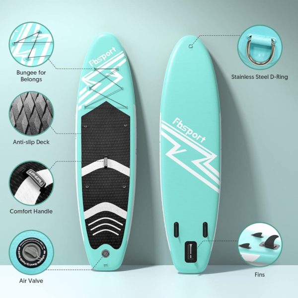 FBSPORT 11' Premium Stand Up Paddle Board, Yoga Board with Durable SUP Accessories & Carry Bag | Wide Stance, Surf Control, Non-Slip Deck, Leash, Paddle and Pump for Youth & Adult - Image 3