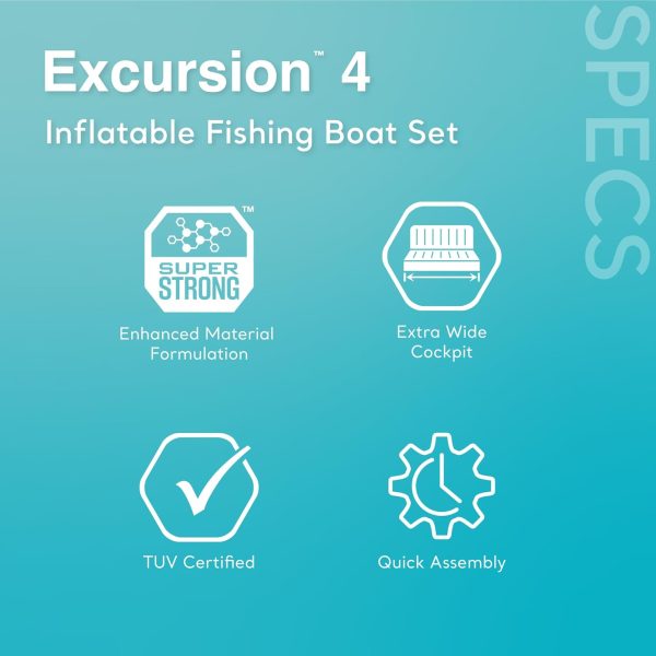 INTEX Excursion Inflatable Boat Series: Includes Deluxe 54in Boat Oars and High-Output Pump – SuperTough PVC – Adjustable Seats with Backrest – Fishing Rod Holders – Welded Oar Locks - Image 3