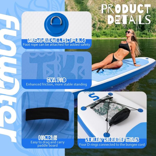 FunWater Inflatable Ultra-Light Stand Up Paddle Board for All Skill Levels with Premium SUP Paddleboard Accessories,Non-Slip - Image 3