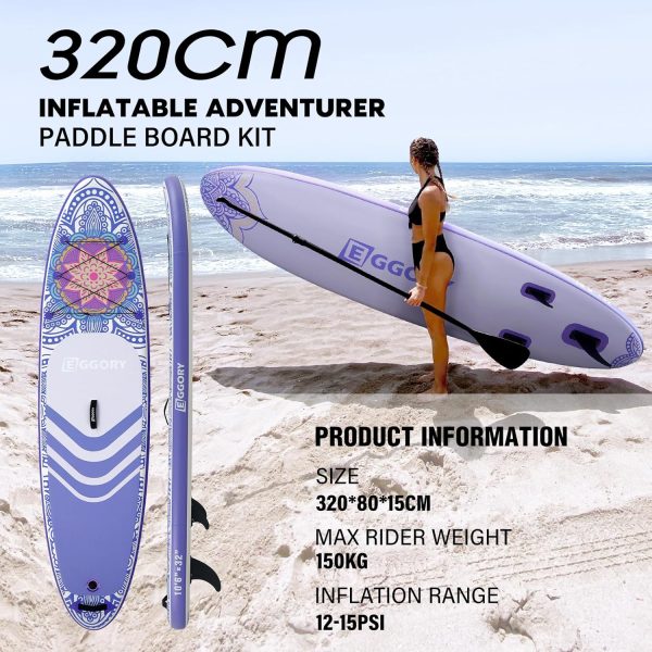 Inflatable Paddle Board,Stand Up Paddle Board Set, Extra Wide SUP Board with Removable Fin, Floating Paddle, Hand Pump, Waterproof Phone Pouch,Traveling Board - Image 3