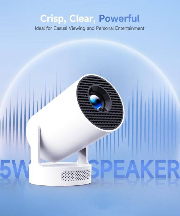 Mini Projector 4K support with WiFi 6 and Bluetooth 5.4, 5w Soundbase Speaker, Auto Vertical Keystone 180°Rotatable Portable Proyector for Home Bedroom Outdoor HY300Pro+ - Image 3