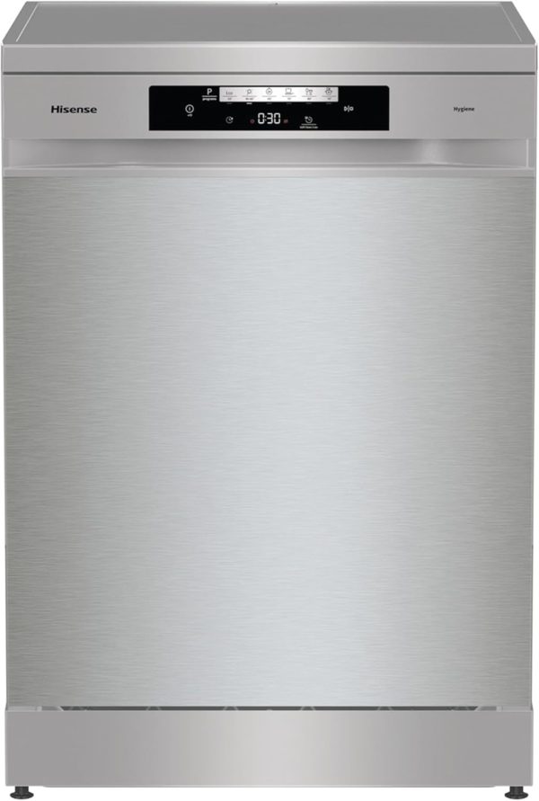 Hisense 14 Place Settings Freestanding Standard Dishwasher, Stainless steel - D Rated, HS642D90XUK, 597 x 599 x 845 mm (L x W x H)