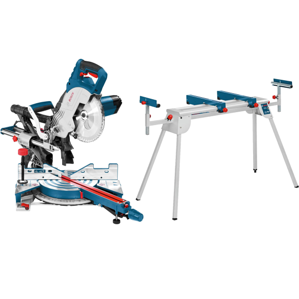 Bosch Professional GT GCM 8 SJL + GTA 2600 Scie Onglet radiale chassis Professional, Bleu