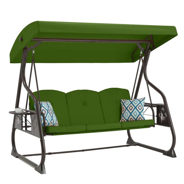 ZZW 3 Seat Metal Porch Swing with Stand 800Lbs - Image 10