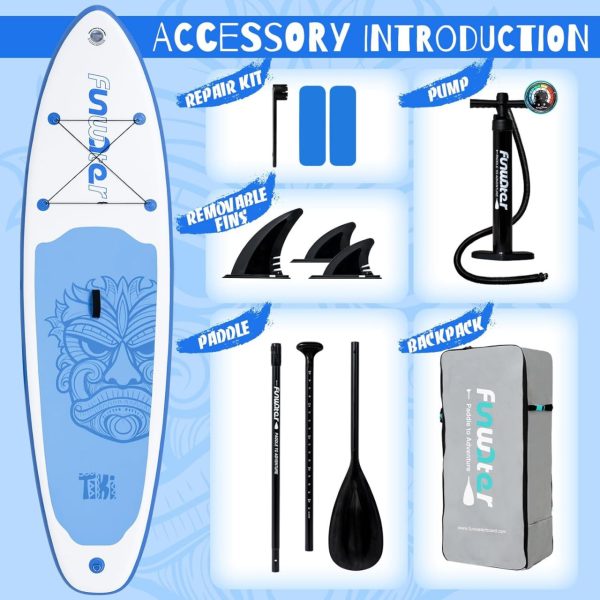 FunWater Inflatable Ultra-Light Stand Up Paddle Board for All Skill Levels with Premium SUP Paddleboard Accessories,Non-Slip - Image 4