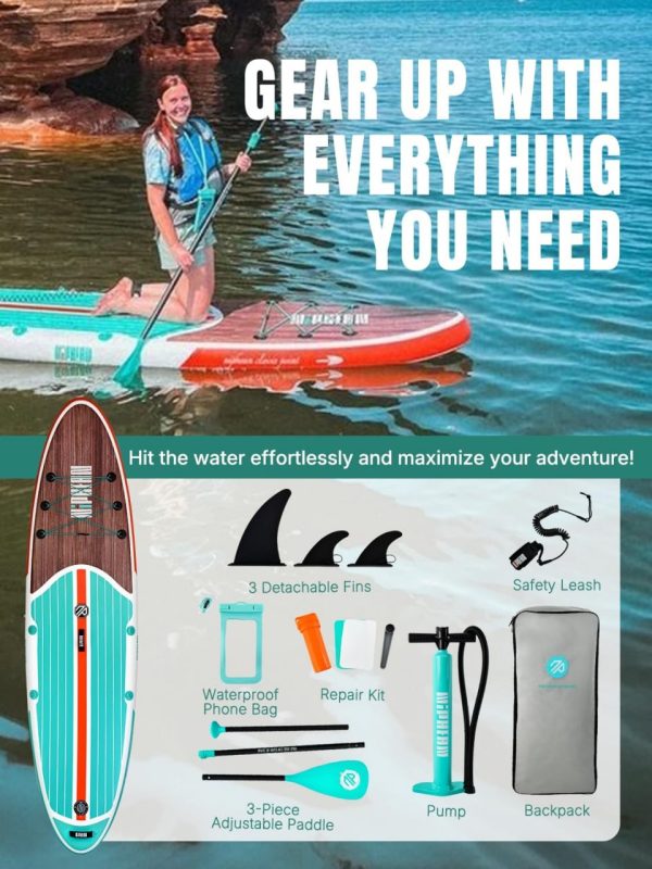 Niphean Inflatable Stand Up Paddle Board with SUP Accessories, Anti-Slip EVA Deck, 10’6’’ Inflatable Paddle Boards for Adults & Youth of All Skill Levels - Image 4