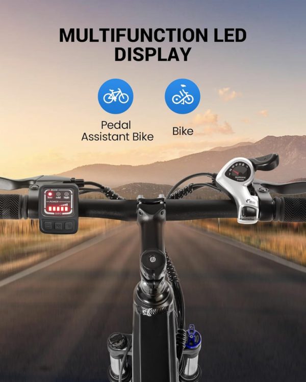 Electric Bike for Adults,36V Built-in Invisible Removable Battery,350W Brushless Motor(Peak 450W) Electric Mountain Bike,26" Tires&Front Fork Suspension,UL Certified 7-Speed - Image 4