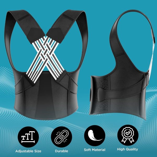 Adjustable Back Brace Posture Corrector for Men & Women – Full Back Support for Upper & Lower Pain Relief – Spine Alignment & Muscle Memory Trainer - Image 4