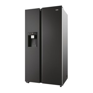 Haier HSW59F18EIPT American Style Fridge 601L Total Capacity Freezer with Water and Ice Dispenser, Black, E Rated Energy Class E