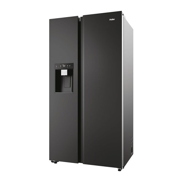 Haier HSW59F18EIPT American Style Fridge 601L Total Capacity Freezer with Water and Ice Dispenser, Black, E Rated Energy Class E