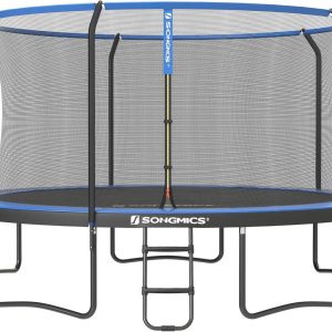 SONGMICS Outdoor Trampoline Ø 427 cm, Round Garden Trampoline with Safety Net and Ladder, Edge Cover, Padded Frame, for Childre