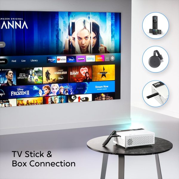TMY Mini Projector, Upgraded Bluetooth Projector with Screen, 1080P Full HD Portable Projector, Movie Projector Compatible with TV Stick Smartphone/HDMI/USB, indoor & outdoor use - Image 5