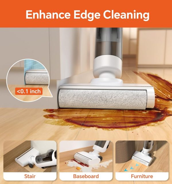 IMAGIC M3 Wet Dry Vacuum Cleaner, Cordless Vacuum Mop All in One for Hard Floors, Lightweight Floor Cleaner for Sticky Messes with Edge Cleaning, Self-Cleaning and Hot Air Drying, White - Image 5