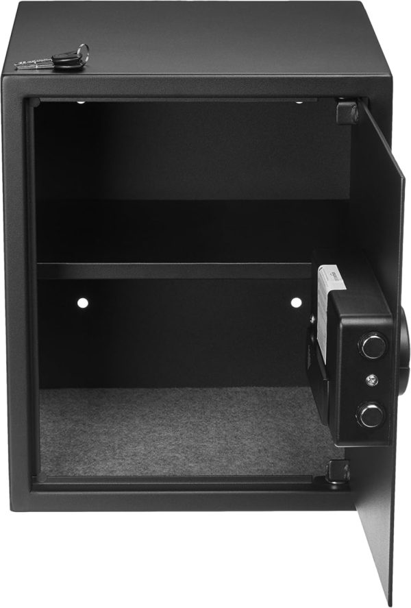 Basics Steel Home Security Safe with Programmable Electronic Combination Lock for Documents, Jewelry, Valuables, 1.52 Cubic Feet, Black, 13.8"W x 13"D x 16.5"H - Image 5