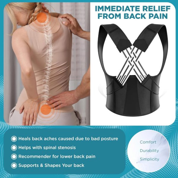 Adjustable Back Brace Posture Corrector for Men & Women – Full Back Support for Upper & Lower Pain Relief – Spine Alignment & Muscle Memory Trainer - Image 5