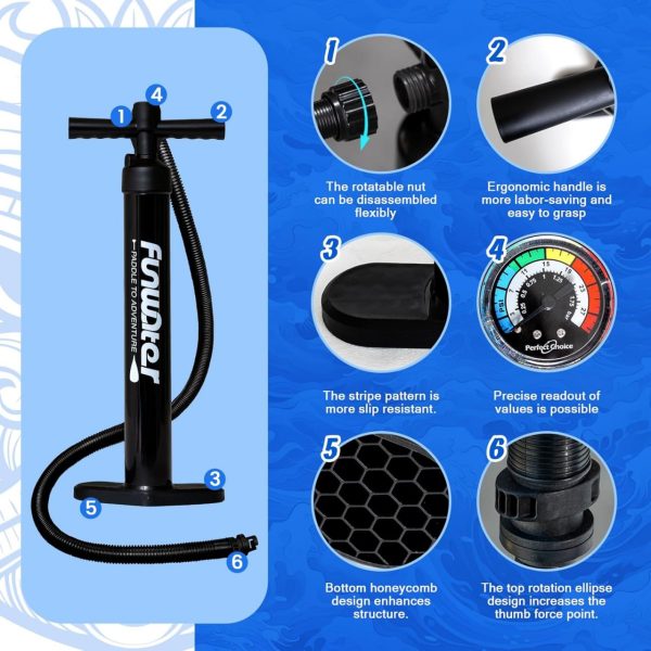 FunWater Inflatable Ultra-Light Stand Up Paddle Board for All Skill Levels with Premium SUP Paddleboard Accessories,Non-Slip - Image 6