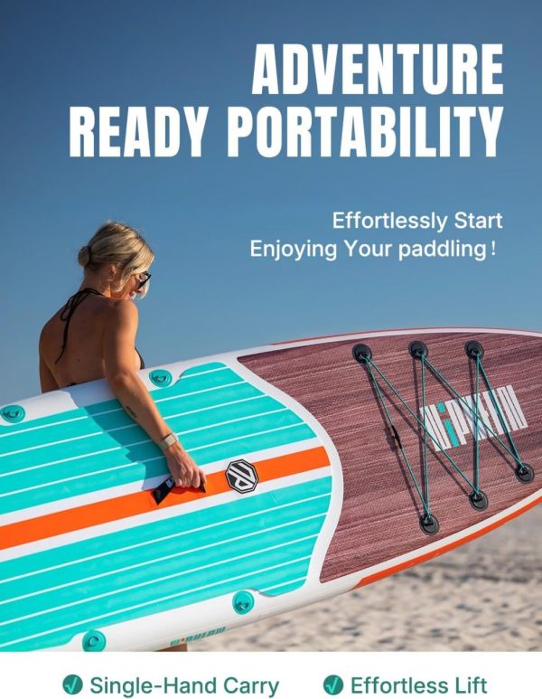 Niphean Inflatable Stand Up Paddle Board with SUP Accessories, Anti-Slip EVA Deck, 10’6’’ Inflatable Paddle Boards for Adults & Youth of All Skill Levels - Image 6