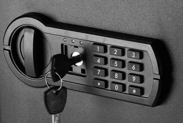Basics Steel Home Security Safe with Programmable Electronic Combination Lock for Documents, Jewelry, Valuables, 1.52 Cubic Feet, Black, 13.8"W x 13"D x 16.5"H - Image 6
