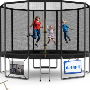 Devoko trampoline outdoor Ø 366 cm indoor trampoline children's garden trampoline, complete set with shoe net, ladder, edge cover, safety net, load capacity 150 kg