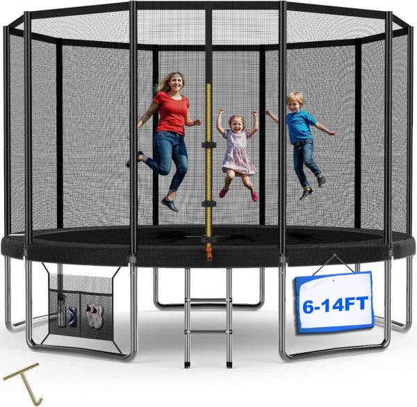 Devoko trampoline outdoor Ø 366 cm indoor trampoline children's garden trampoline, complete set with shoe net, ladder, edge cover, safety net, load capacity 150 kg