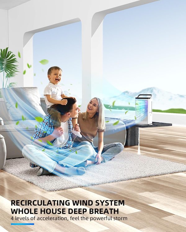 Portable air conditioner, 1500 ml fan, 4 speeds, 7-color LED lighting, 2 spray functions, and 1-8 hour timer, perfect for bedrooms and offices. - Image 7