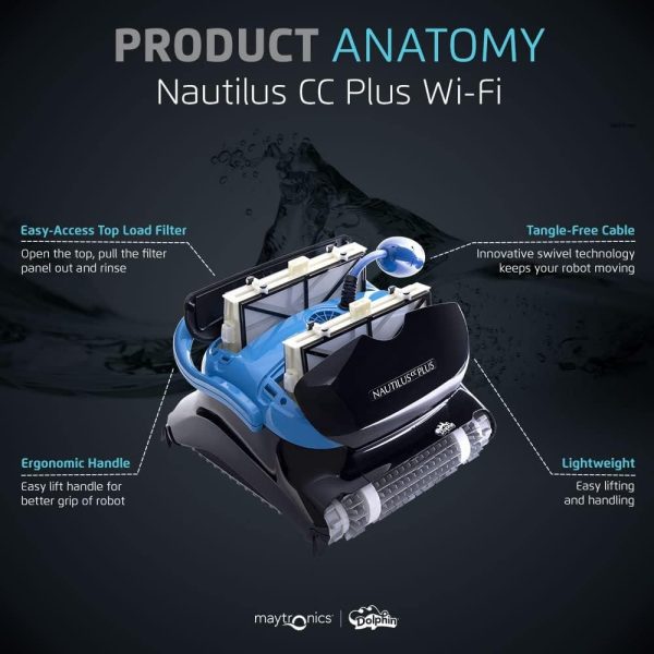 Dolphin Nautilus CC Plus Wi-Fi Automatic Robotic Pool Vacuum Cleaner, Always Cleaning, Never Charging, with Wall Climbing Scrubber Brush, Ideal for In-Ground Pools up to 50 FT in Length - Image 7