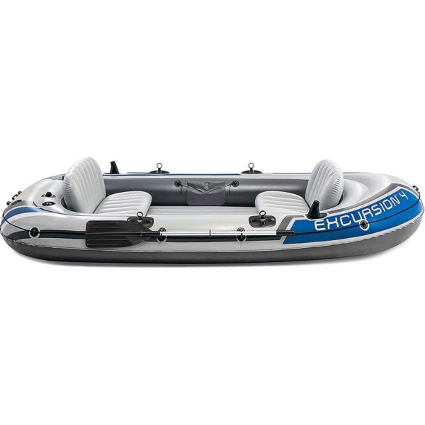 INTEX Excursion Inflatable Boat Series: Includes Deluxe 54in Boat Oars and High-Output Pump – SuperTough PVC – Adjustable Seats with Backrest – Fishing Rod Holders – Welded Oar Locks - Image 7