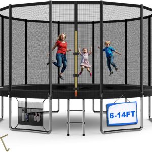 Devoko trampoline outdoor Ø 427 cm indoor trampoline children's garden trampoline, complete set with shoe net, ladder, edge cover, safety net, load capacity 150 kg