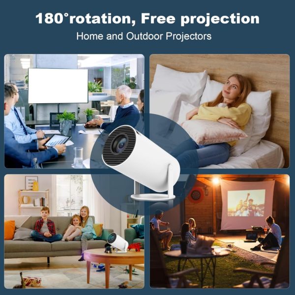 Mini Projector, HY300 PRO Portable Projector, Support 4K 1080P with Dual-Band WIFI6 5G Wireless 5.2 Bluetooth Android 11, 180° Rotatable, Auto Keystone Correction, 35"-130" Screen Video Projector - Image 8
