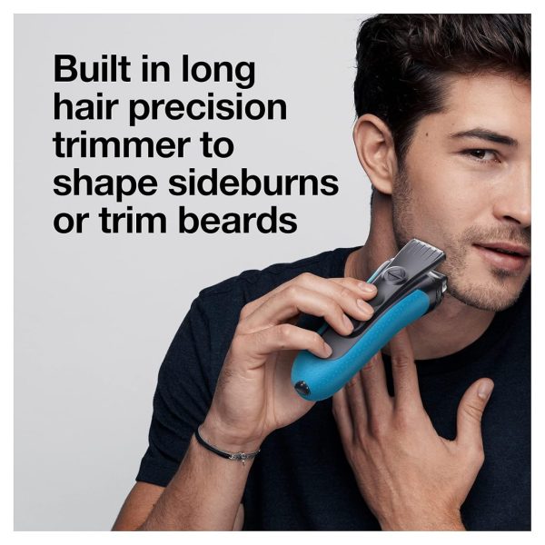 Braun Electric Series 3 Razor with Precision Trimmer, Rechargeable, Wet & Dry Foil Shaver for Men, Blue/Black, 4 Piece - Image 8