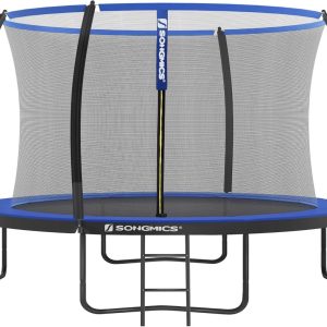SONGMICS Outdoor Trampoline Ø 366 cm, Round Garden Trampoline for Children with Safety Net, Edge Cover, Ladder and Padded Poles