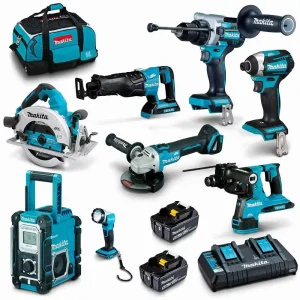 MAKITA 18V BRUSHLESS 8 PIECE 2 X 5.0AH COMBO KIT