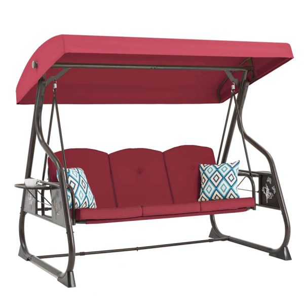 ZZW 3 Seat Metal Porch Swing with Stand 800Lbs - Image 8